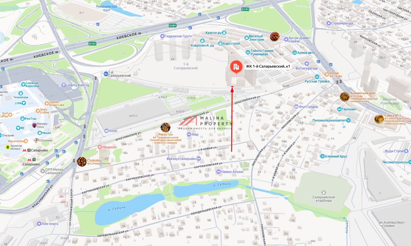 Продажа торгового помещения в ЖК "1-й Саларьевский" 