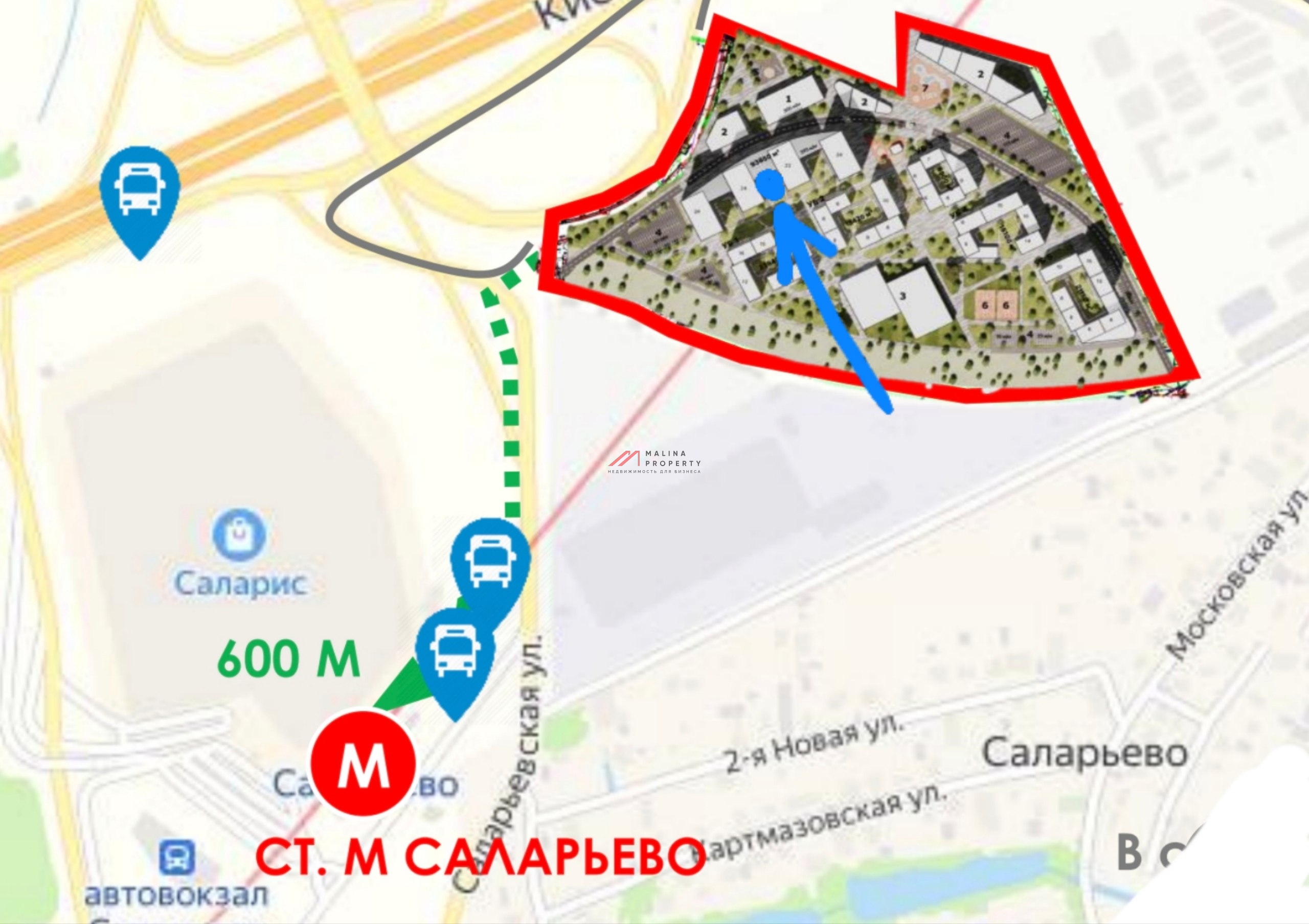 Продажа торгового помещения рядом с супермаркетом в ЖК 1-й Саларьевскй