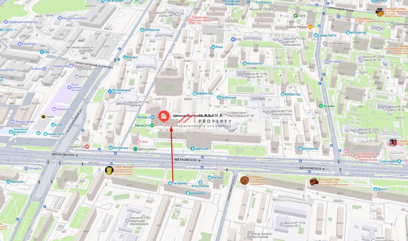 Аренда торгового помещения в районе метро Щелковская