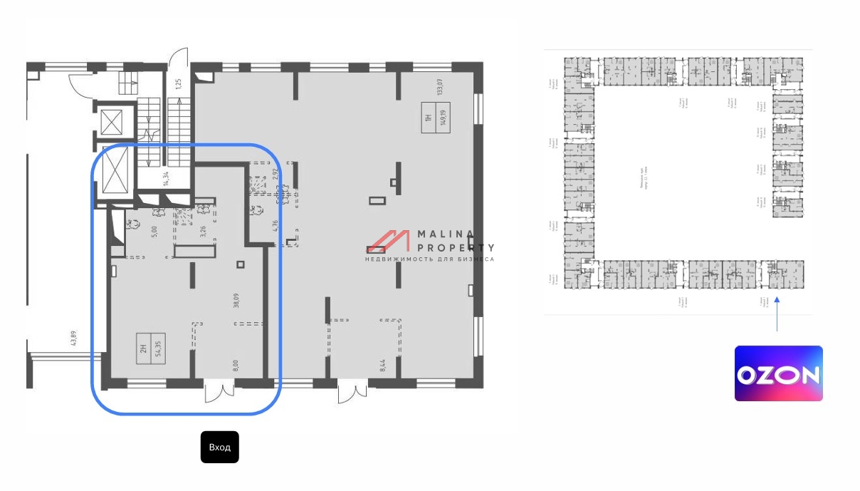 Продажа помещения с арендатором "Ozon" в ЖК "Пятницкие Луга"