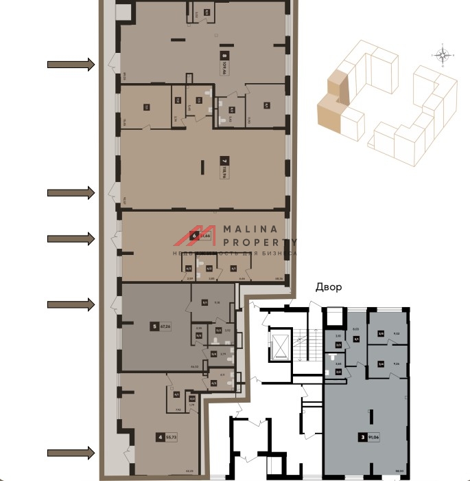 Продажа углового помещения с супермаркетом Магнит