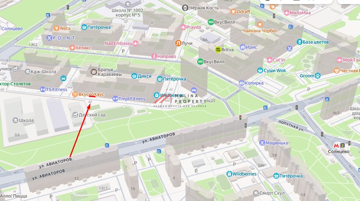 Аренда торгового помещения в жилом комплексе Лучи