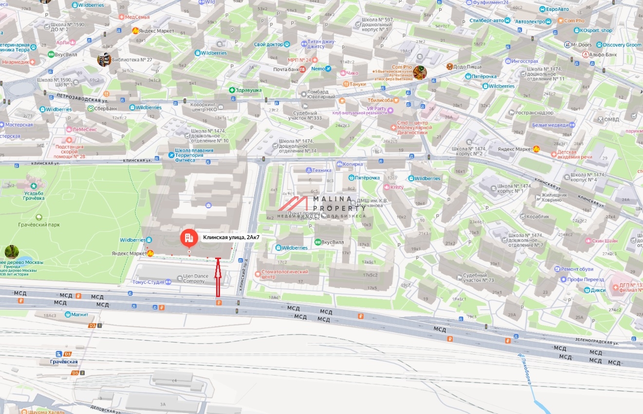 Аренда торгового помещения в ЖК "Мой адрес на Клинской" 