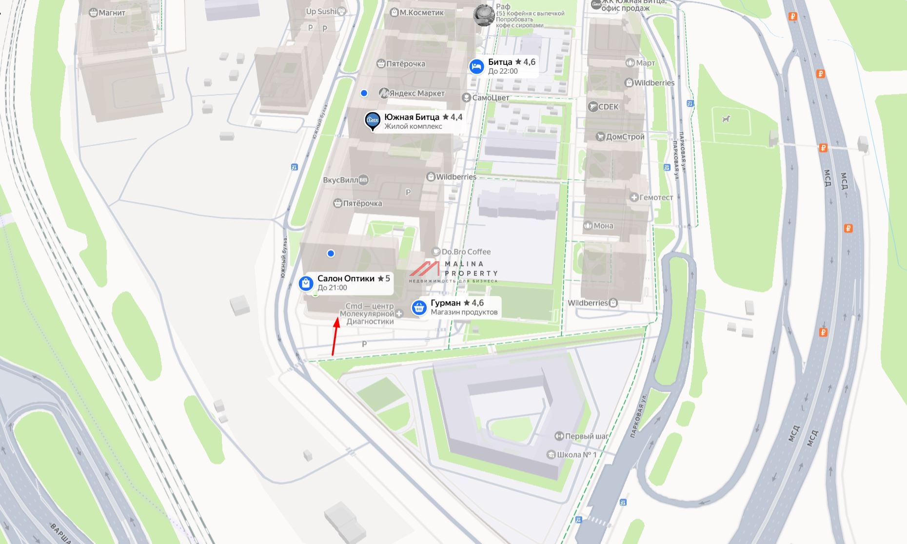 Продажа торгового помещения в ЖК Южная Битца