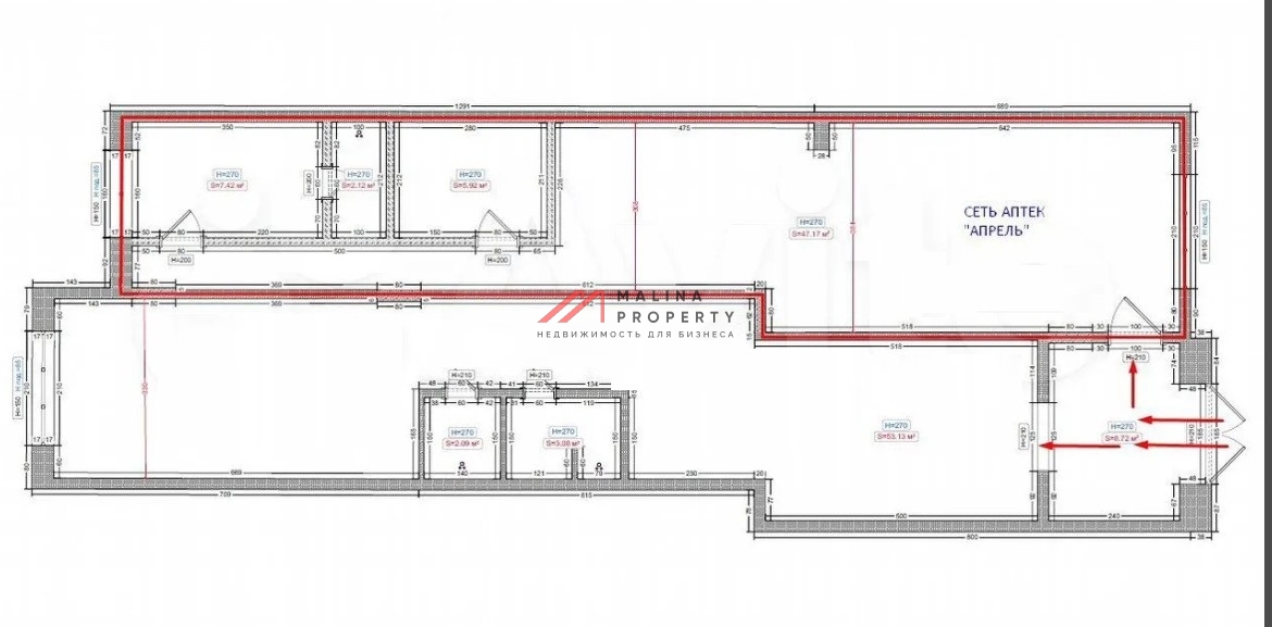 Продажа помещения с арендатором аптека Апрель