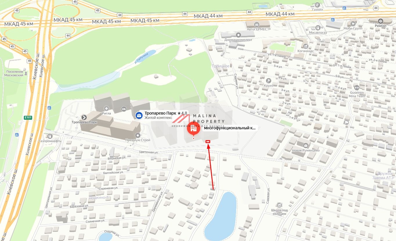 Аренда торгового помещения в ЖК "Тропарево парк" 