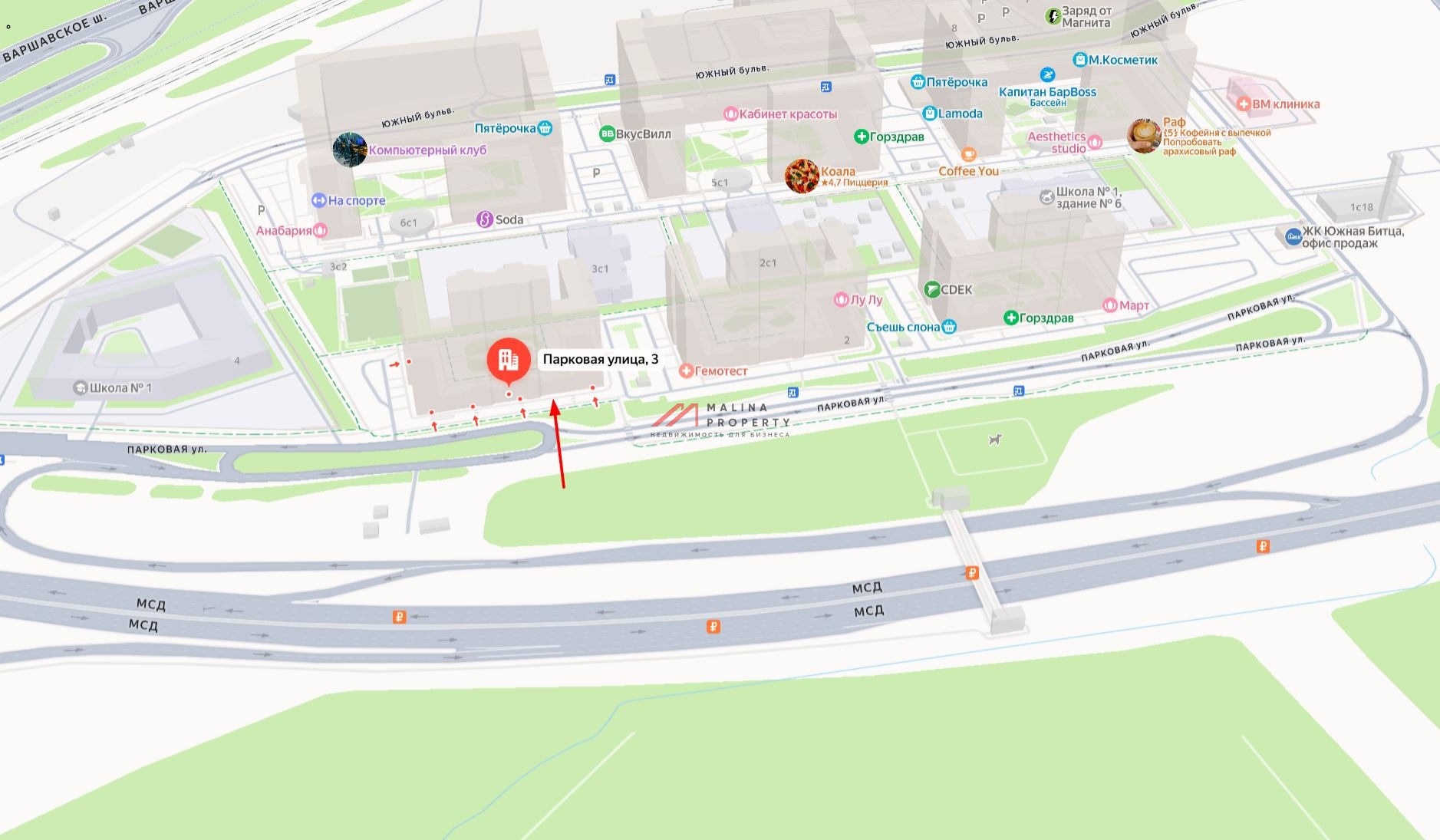 Продажа торгового помещения в ЖК "Южная Битца" 