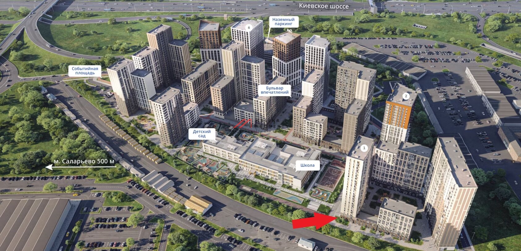 Аренда углового торгового помещения в ЖК "1-й Саларьевскй"