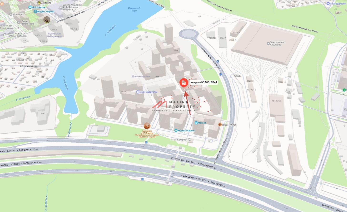 Аренда торгового помещения в ЖК "Дзен-кварталы" 