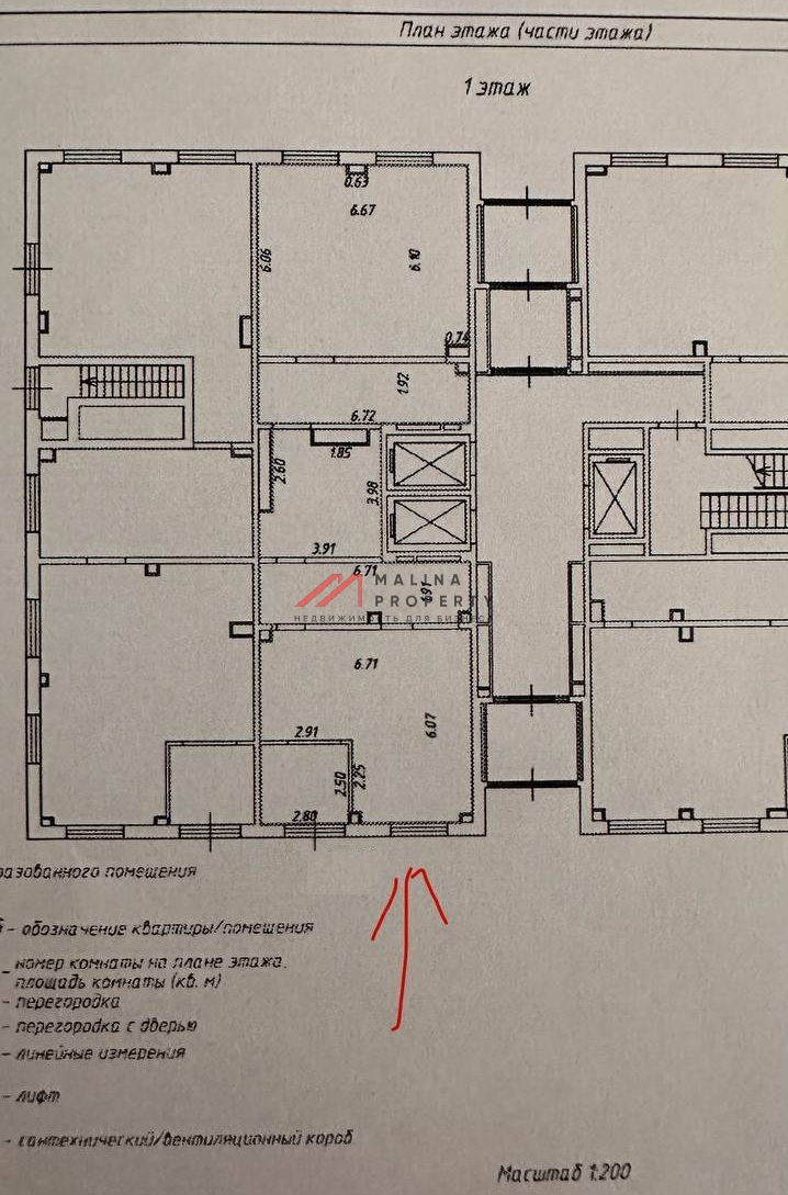 Продажа помещения с арендатором "Красное белое"