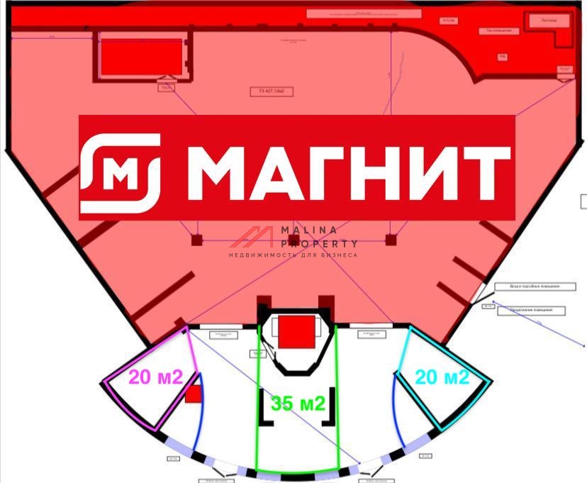 Продажа торгового помещения с супермаркетом Магнит