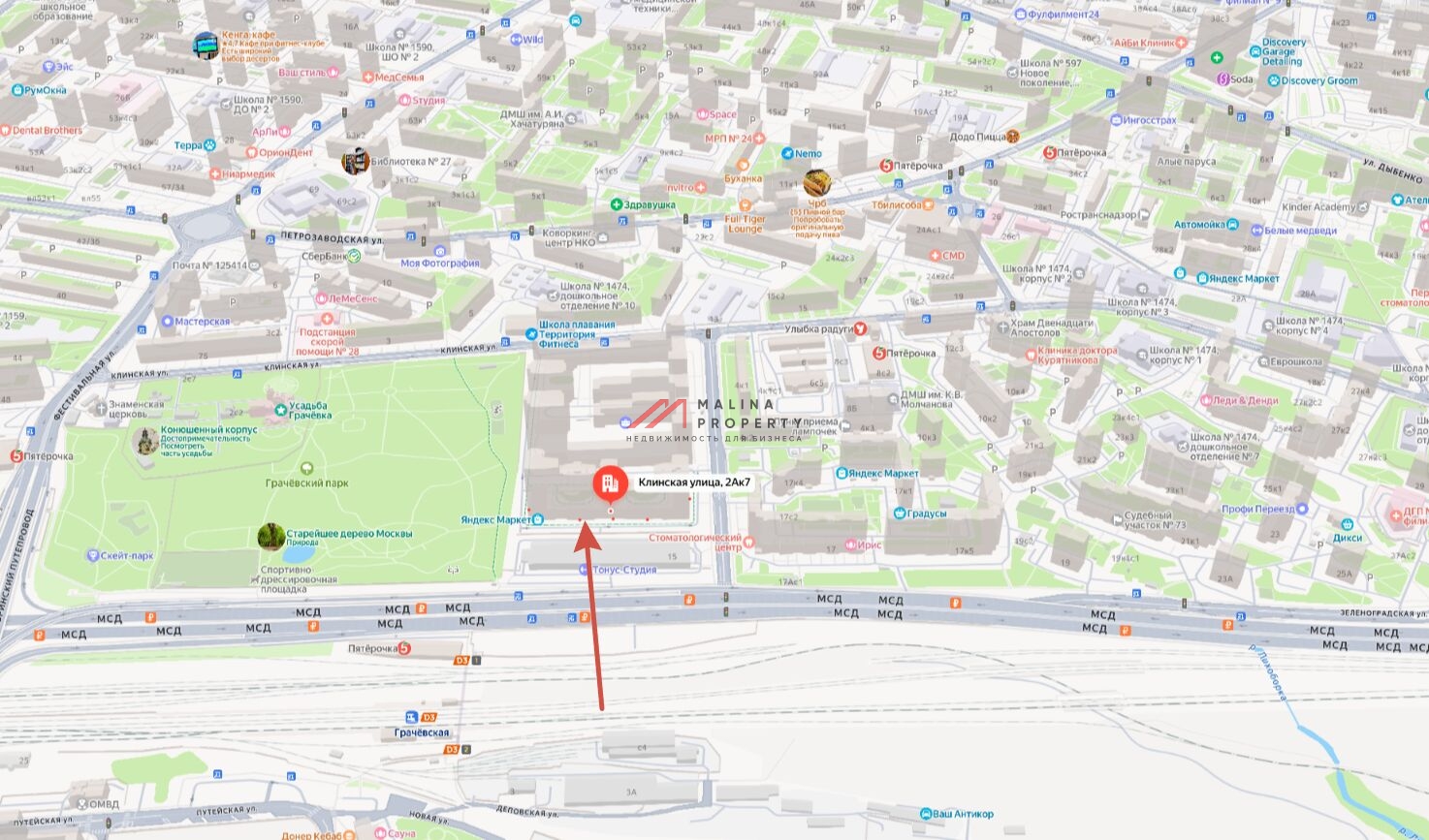 Аренда торгового помещения в ЖК "Мой адрес на Клинской" 