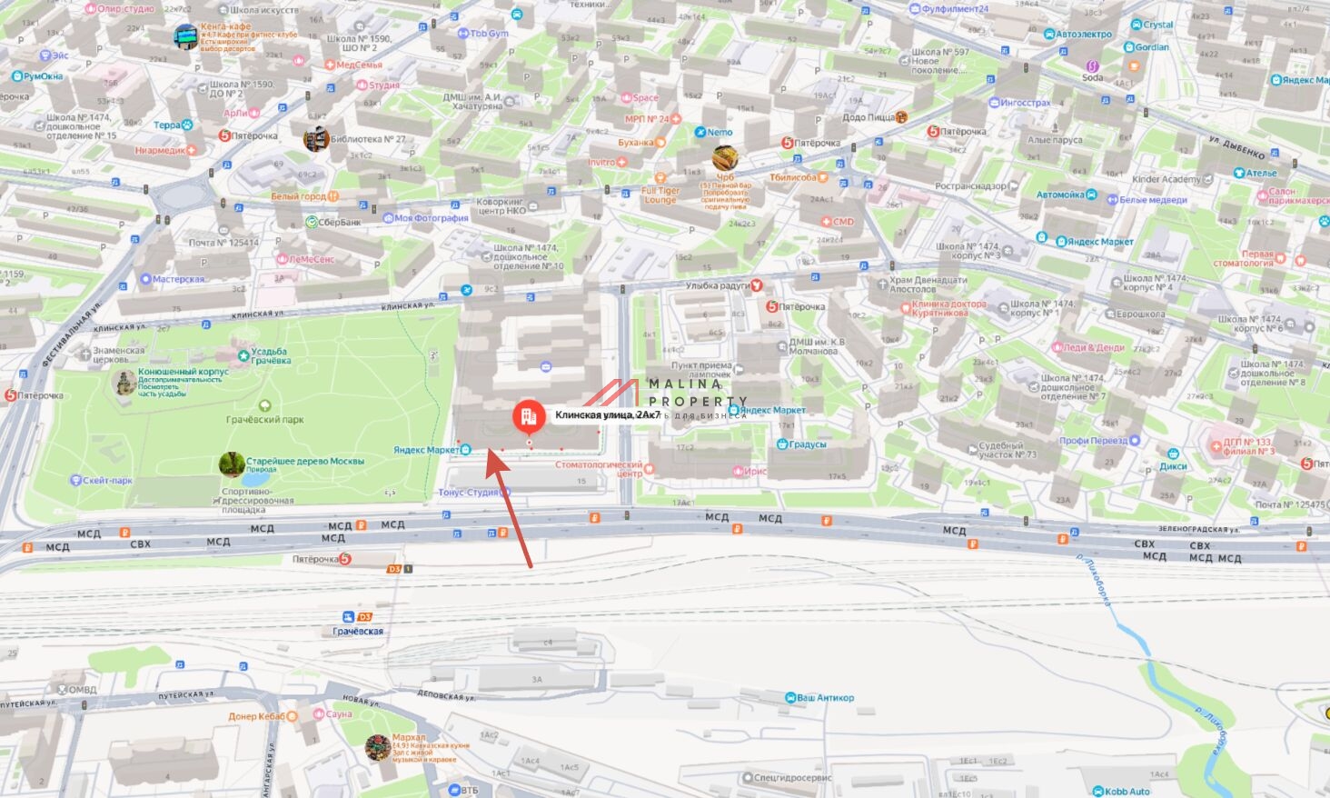 Аренда торгового помещения в ЖК "Мой адрес на Клинской" 