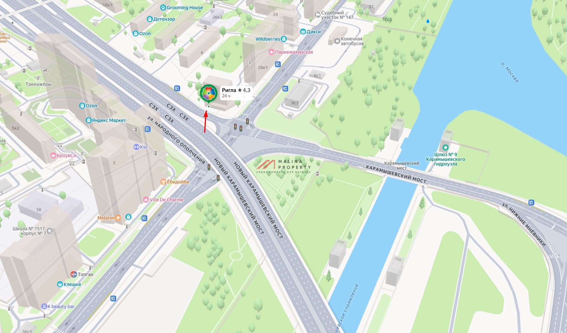 Аренда торгового помещения на Карамышевской набережной