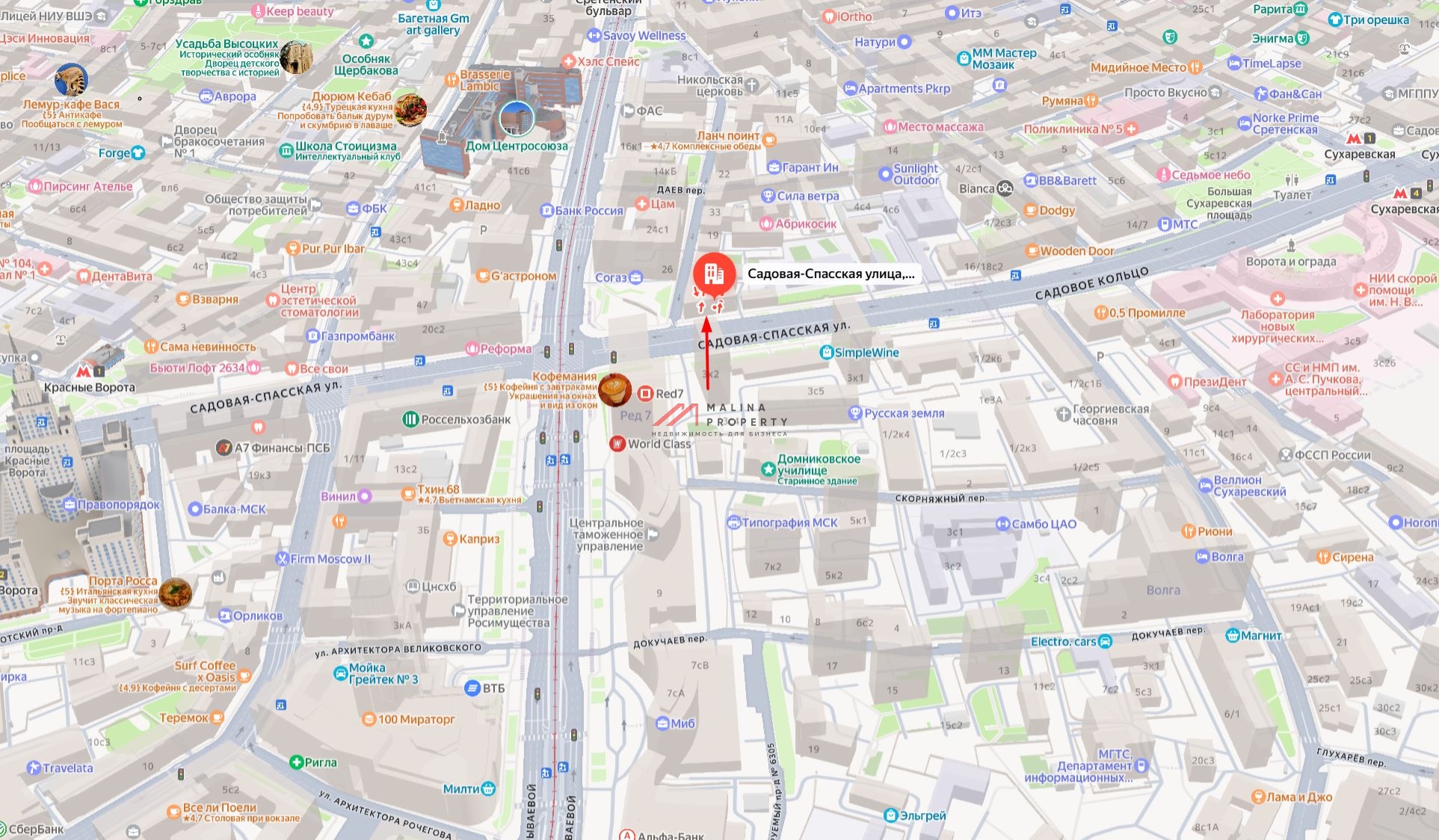 Продажа помещения с арендатором на Садовой-Спасской улице