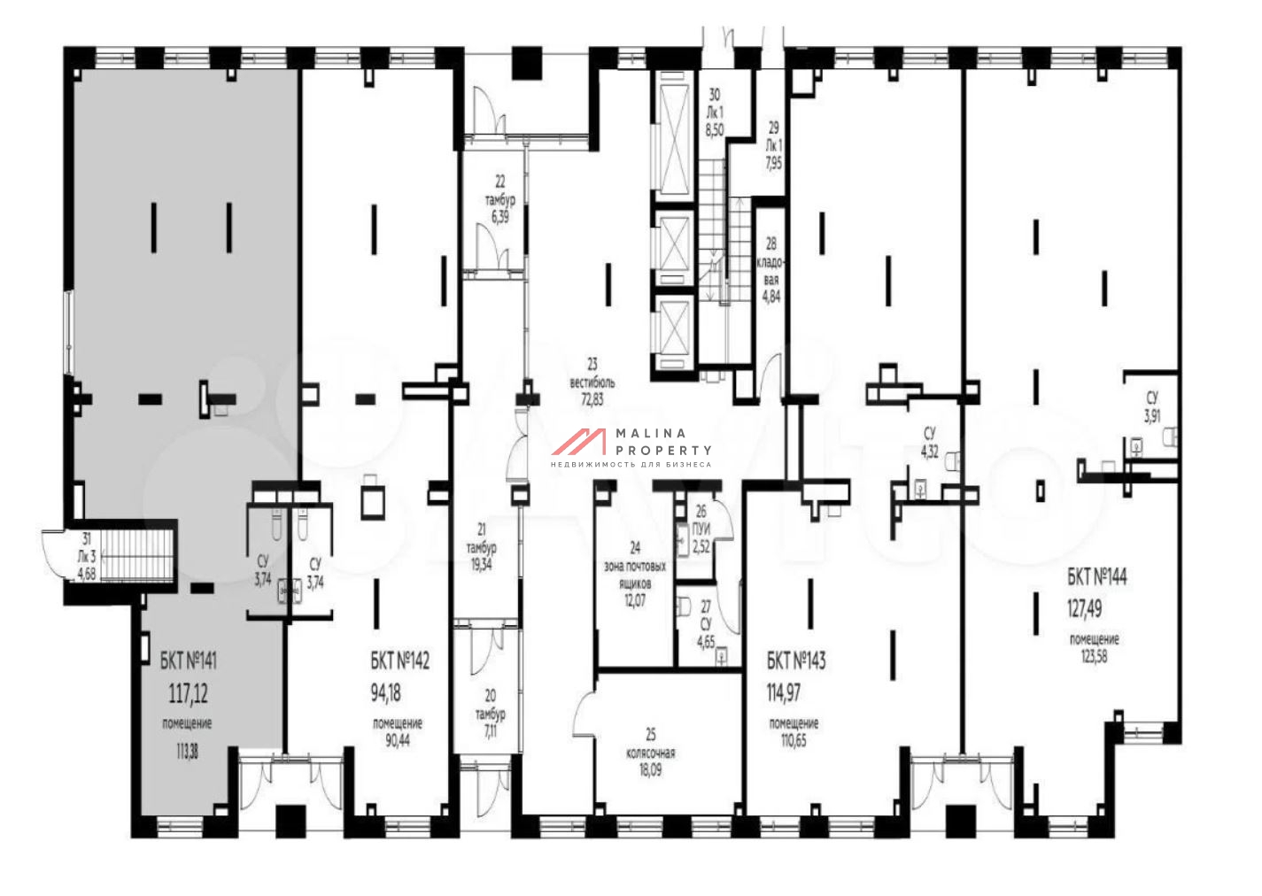 Аренда торгового помещения в ЖК "Новоград Павлино"