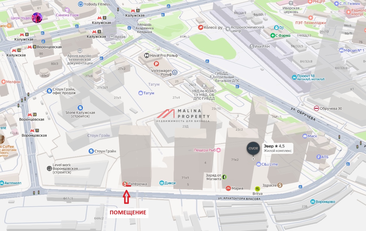 Аренда помещения на 1-й линии в ЖК "EVER". 