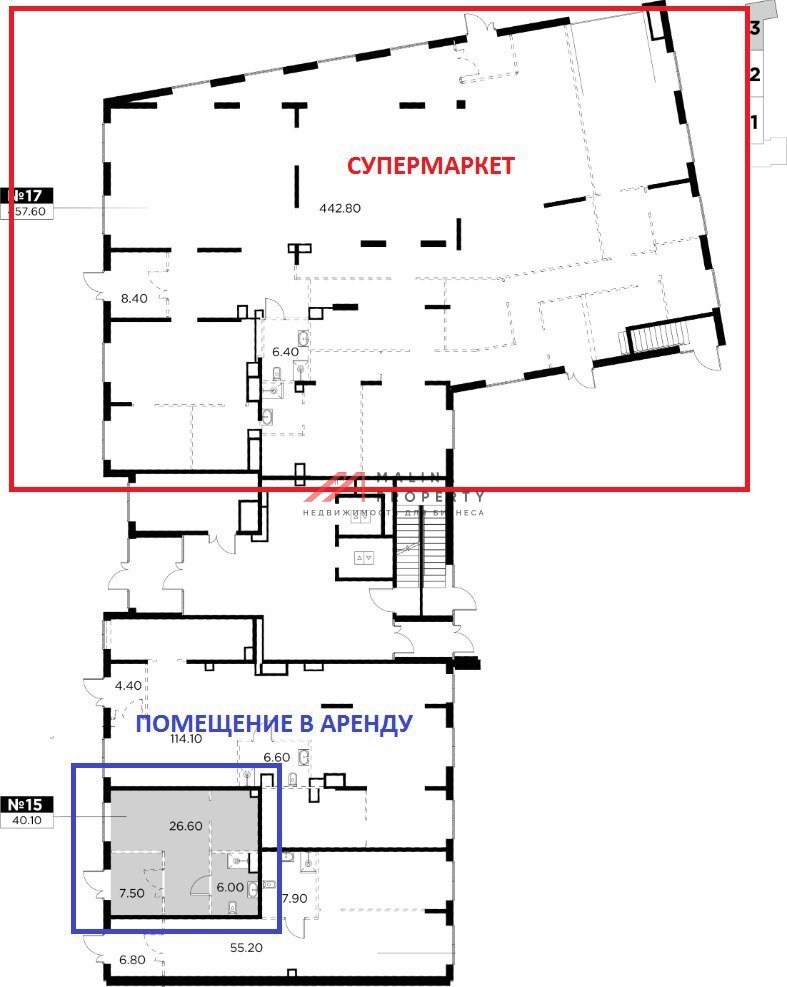 Помещение на 1-й линии заселенного ЖК
