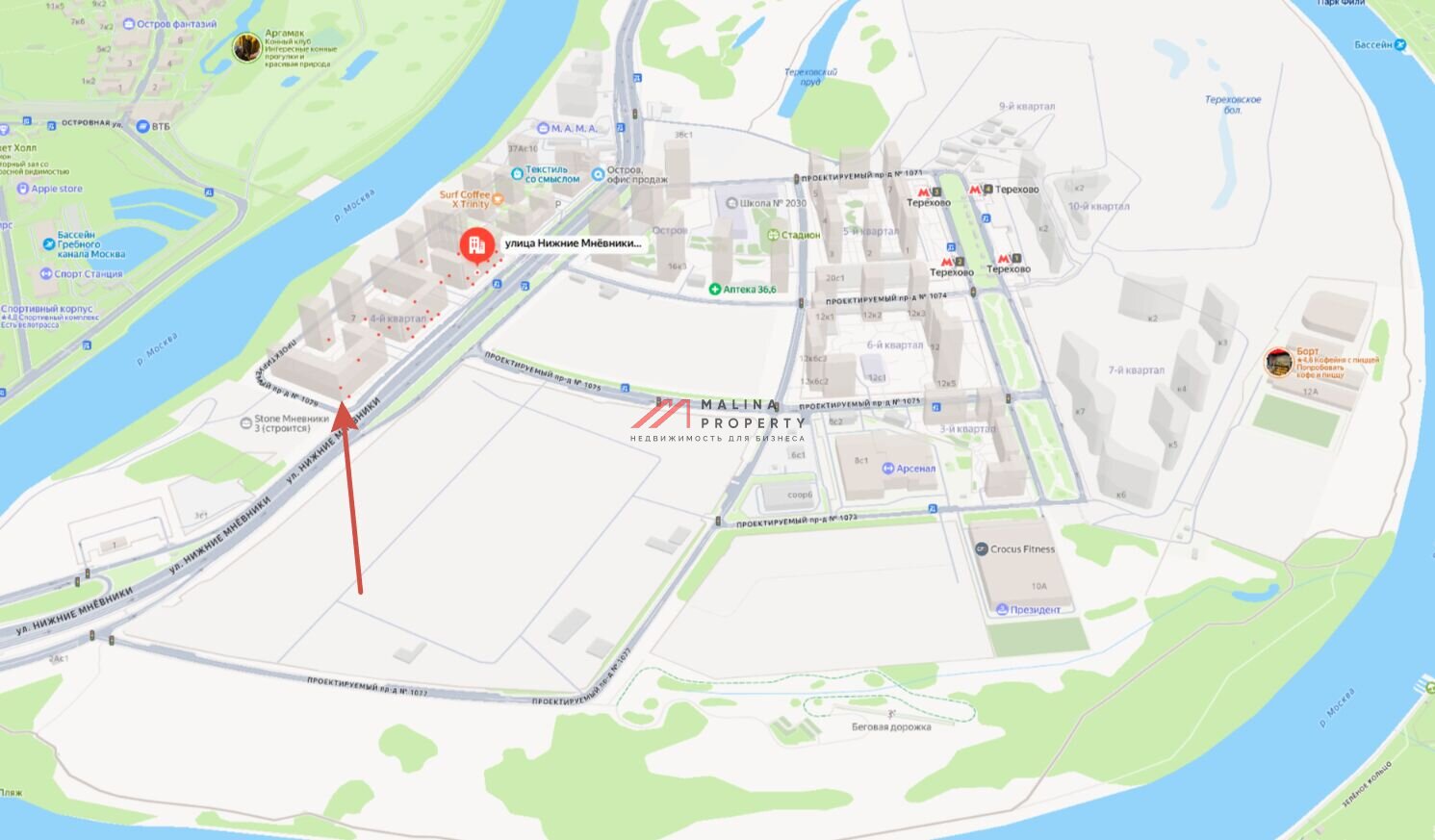 Аренда торгового помещения в ЖК "Остров" 
