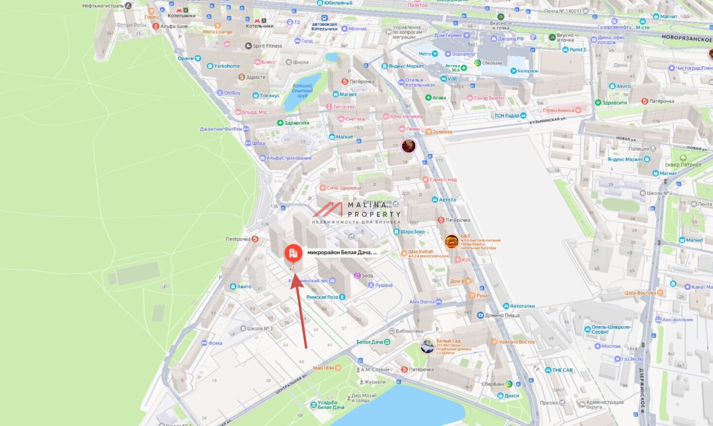 Аренда торгового помещения в ЖК "Кузьминский Лес"