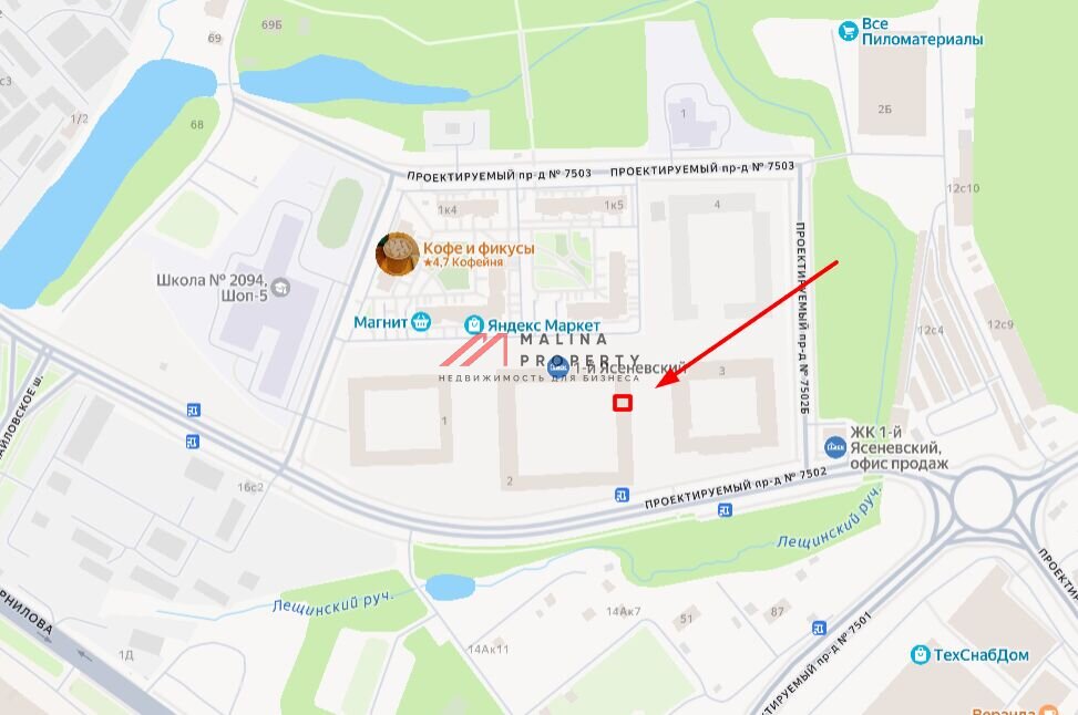Продажа торгового помещения в ЖК "1-й Ясеневский" 