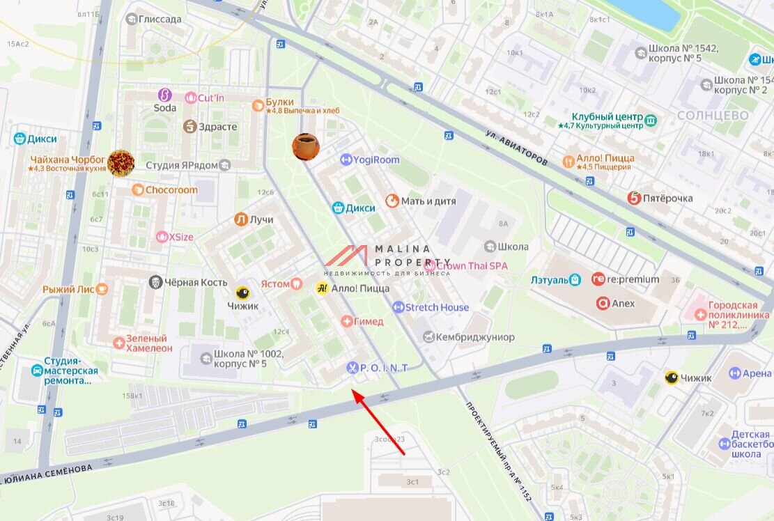 Аренда торгового помещения в жилом комплексе Лучи
