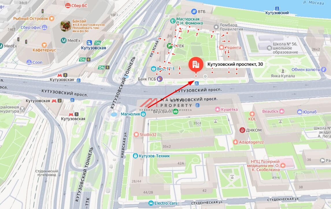 Аренда торгового помещения рядом с метро Кутузовская