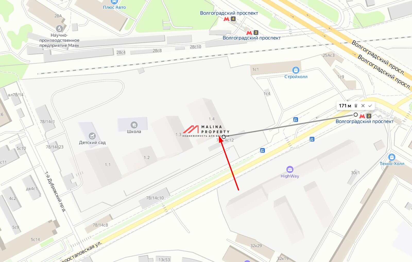 Аренда углового помещения в ЖК "1-й Дубровский" 