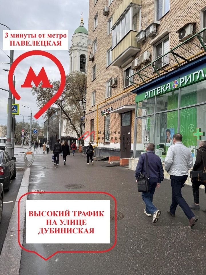 Продажа помещения с арендатором рядом с метро Павелецкая 