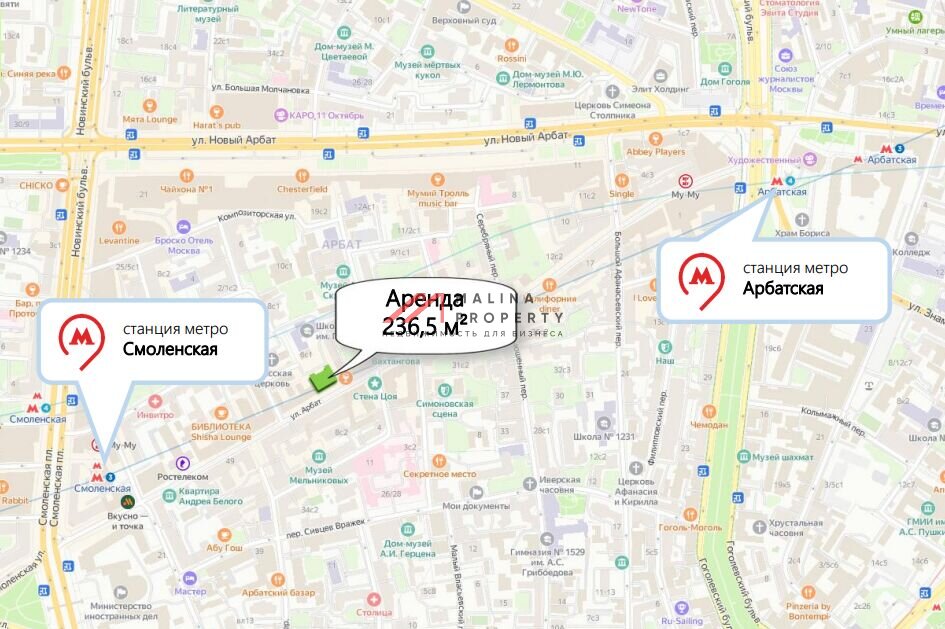Аренда торгового помещения под ресторан у метро Смоленская 