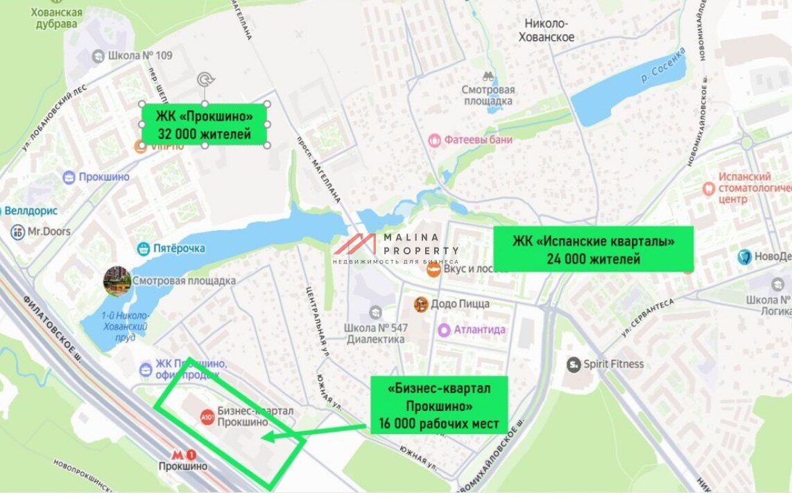 Аренда помещения в бизнес квартале Прокшино