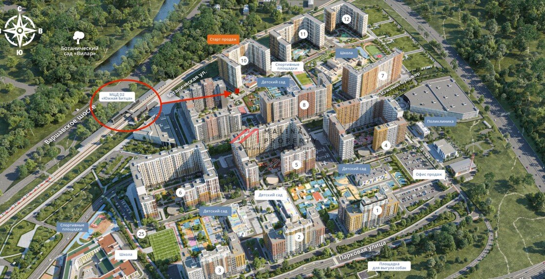 Аренда помещения в жилом комплексе Южная Битца