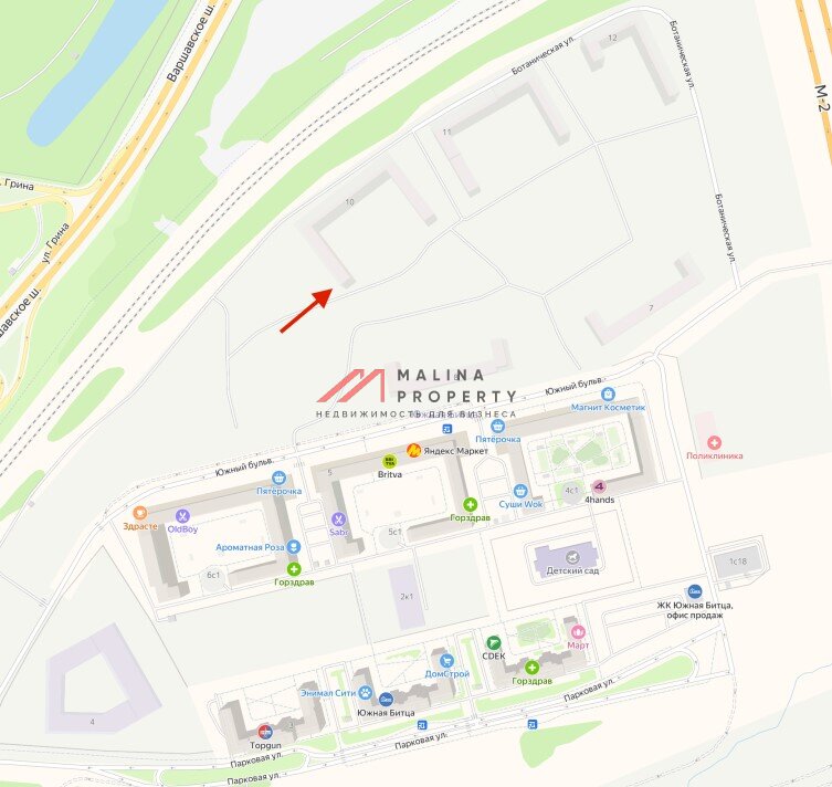 Аренда помещения в жилом комплексе Южная Битца