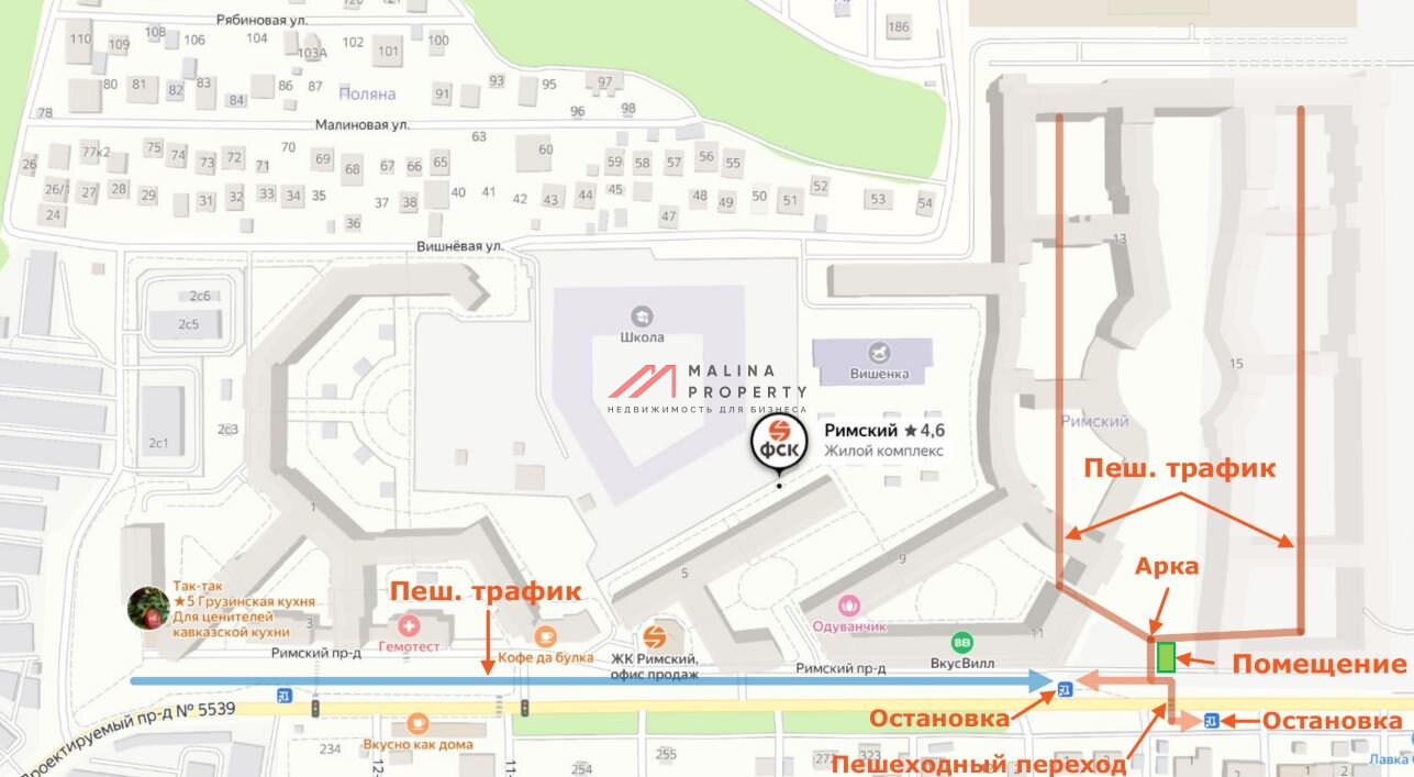 Аренда торгового помещения в ЖК «Римский»