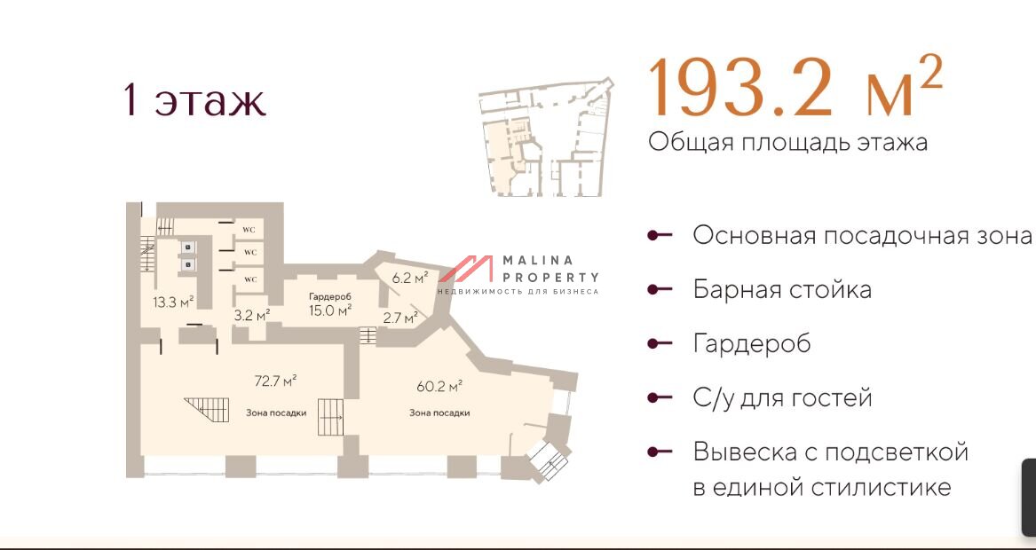 Продажа  помещения под ресторан  в Деловом центре Каминский 