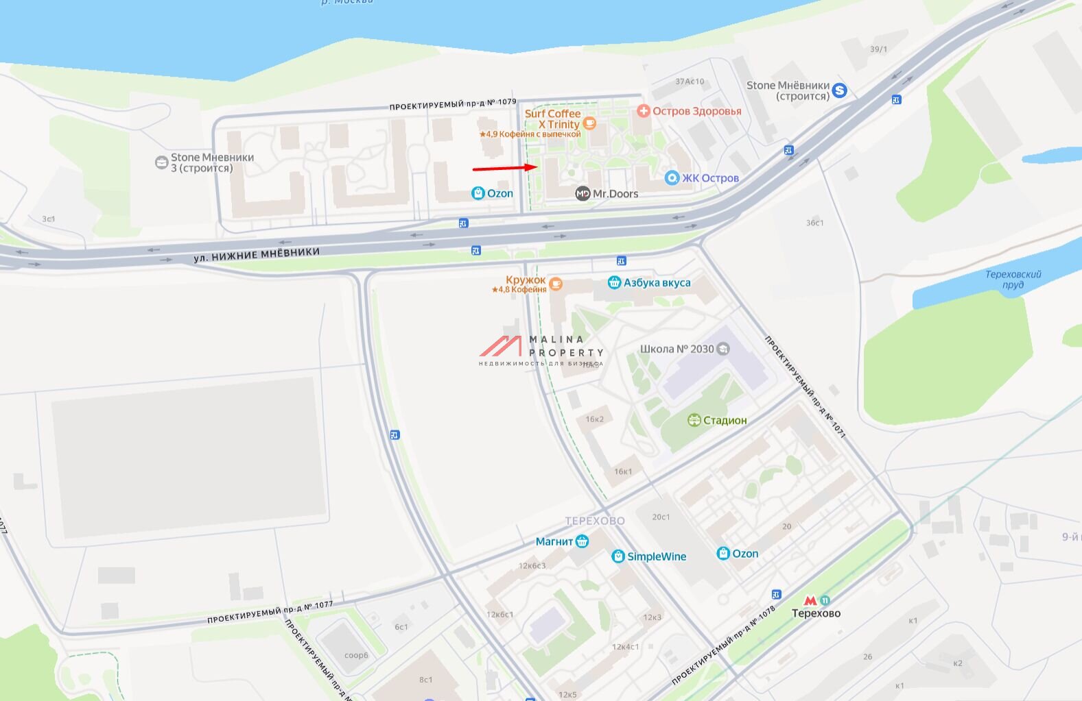 Аренда торгового помещения в ЖК "Остров"