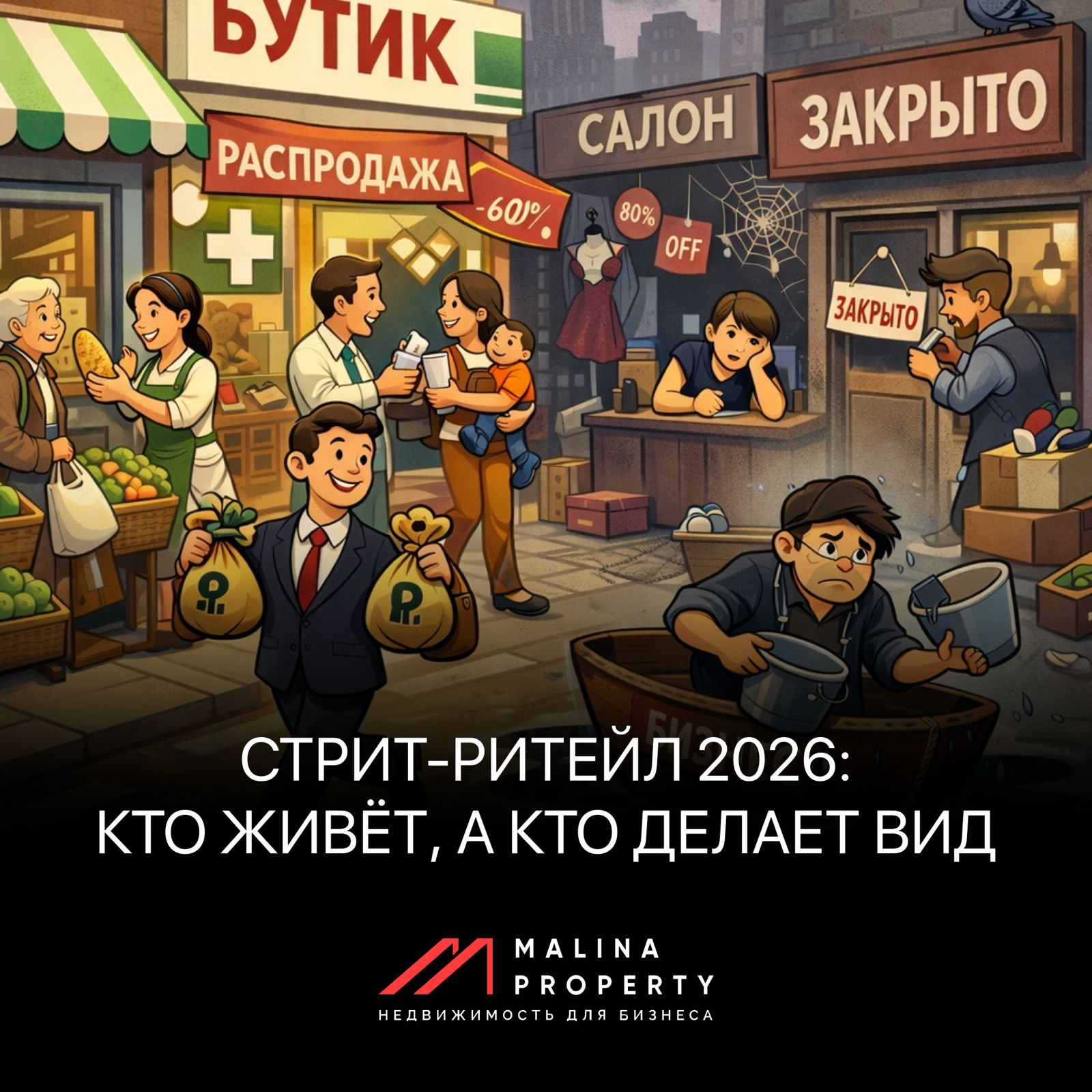 Стрит-ритейл 2026: кто живёт, а кто делает вид