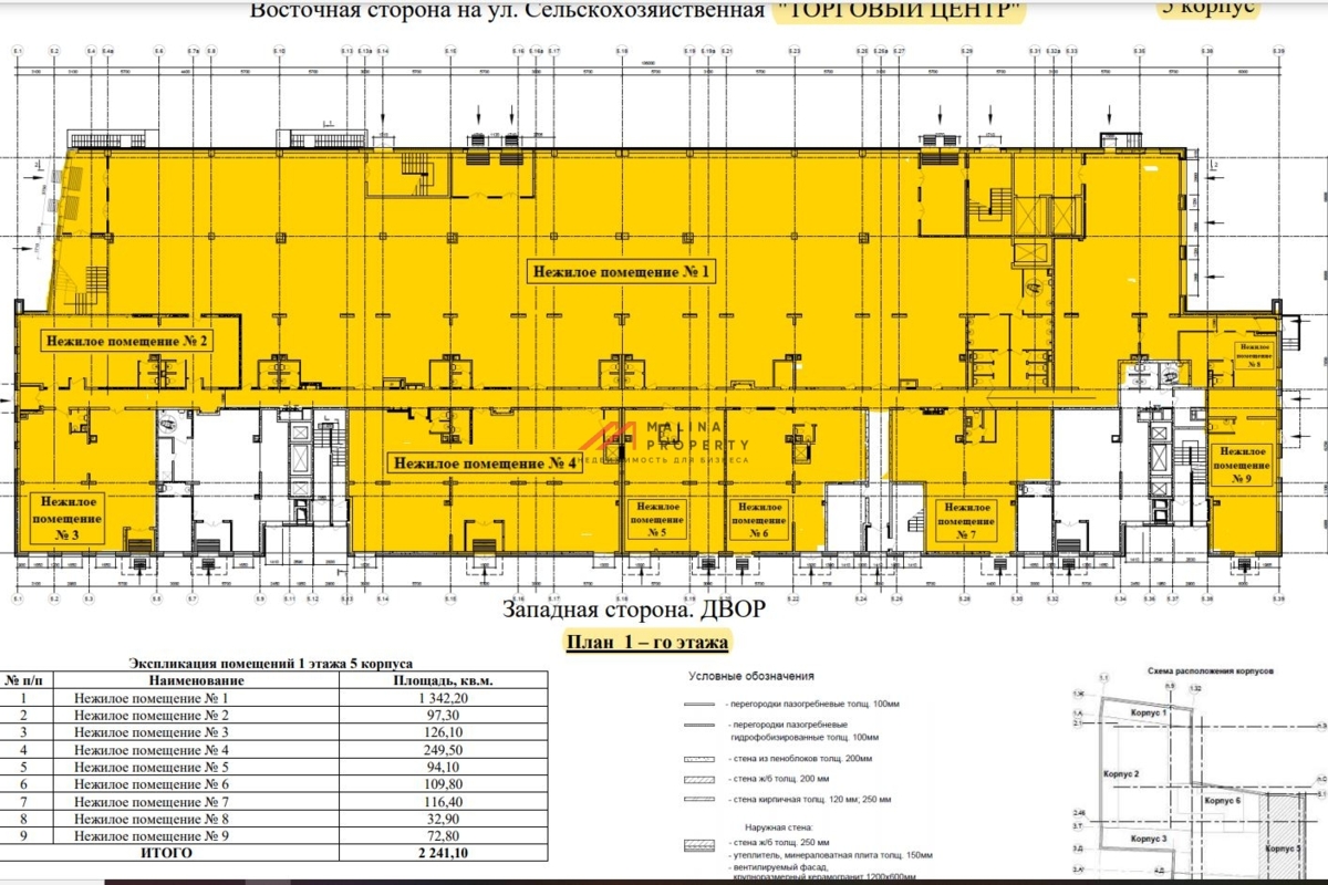 Продажа торгового центра в составе жилого комплекса