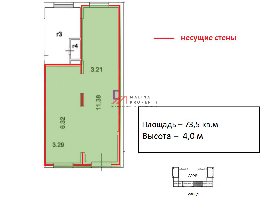 Продажа торгового помещения с арендатором Гемотест