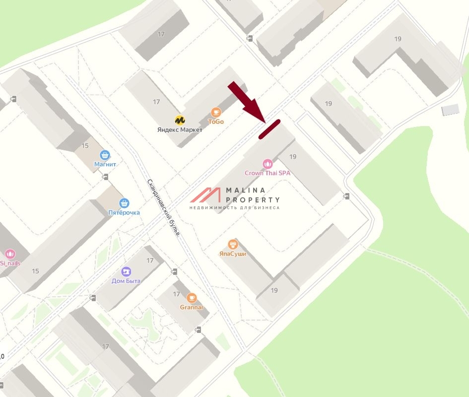 Аренда торгового помещения в ЖК Скандинавия Юг