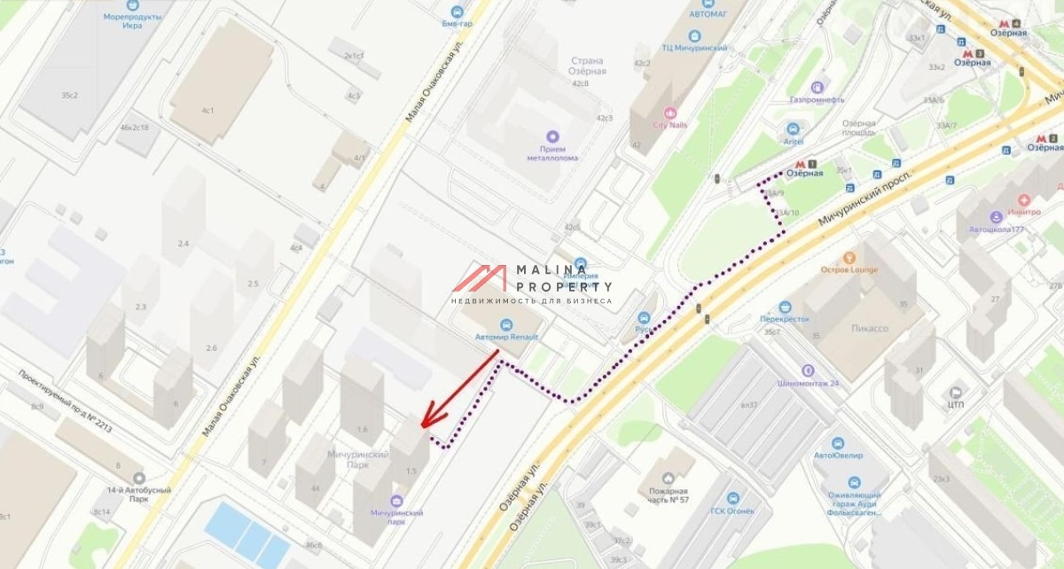 Аренда торгового помещения в ЖК "Мичуринский парк"