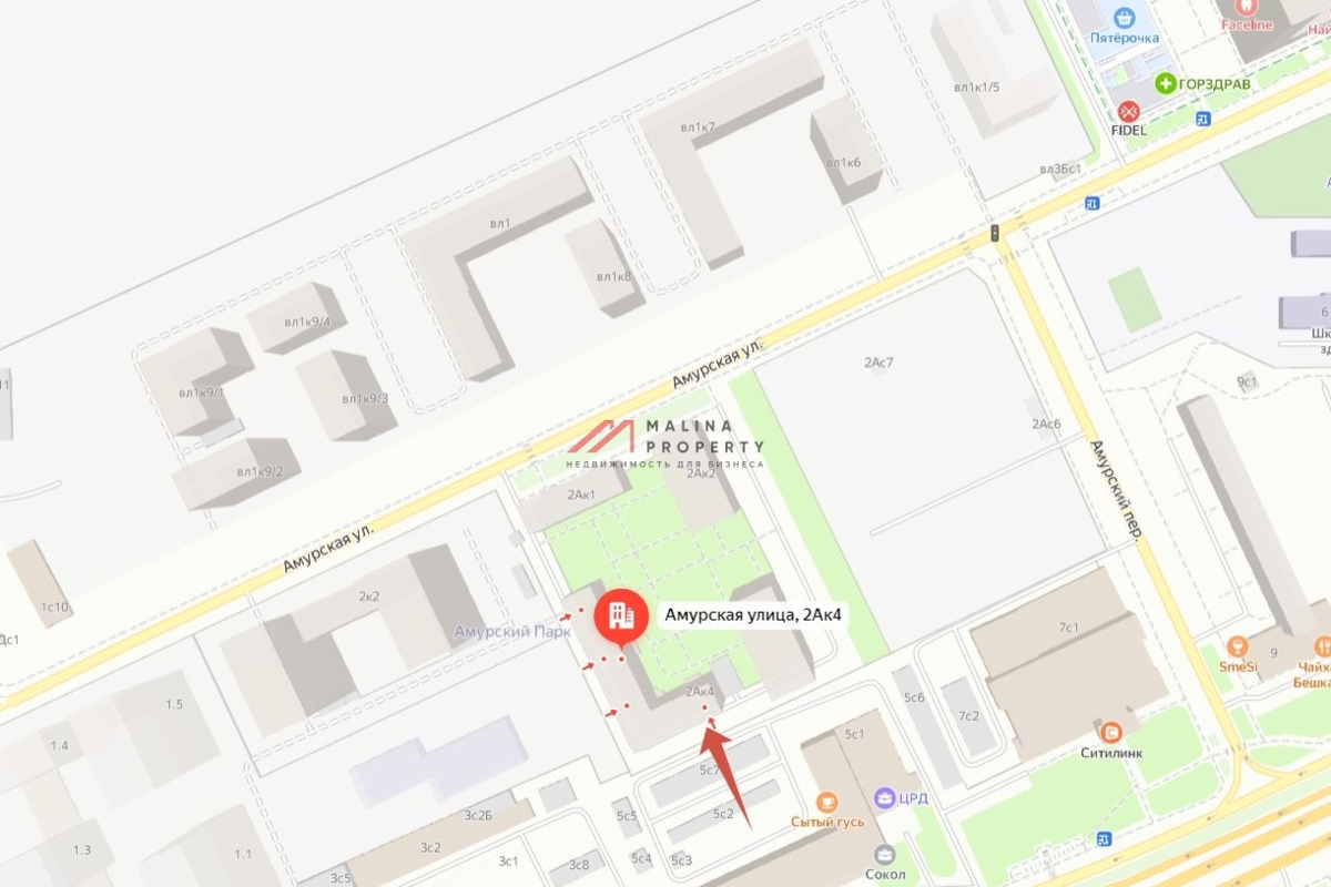 Аренда торгового помещения в ЖК "Амурский Парк"
