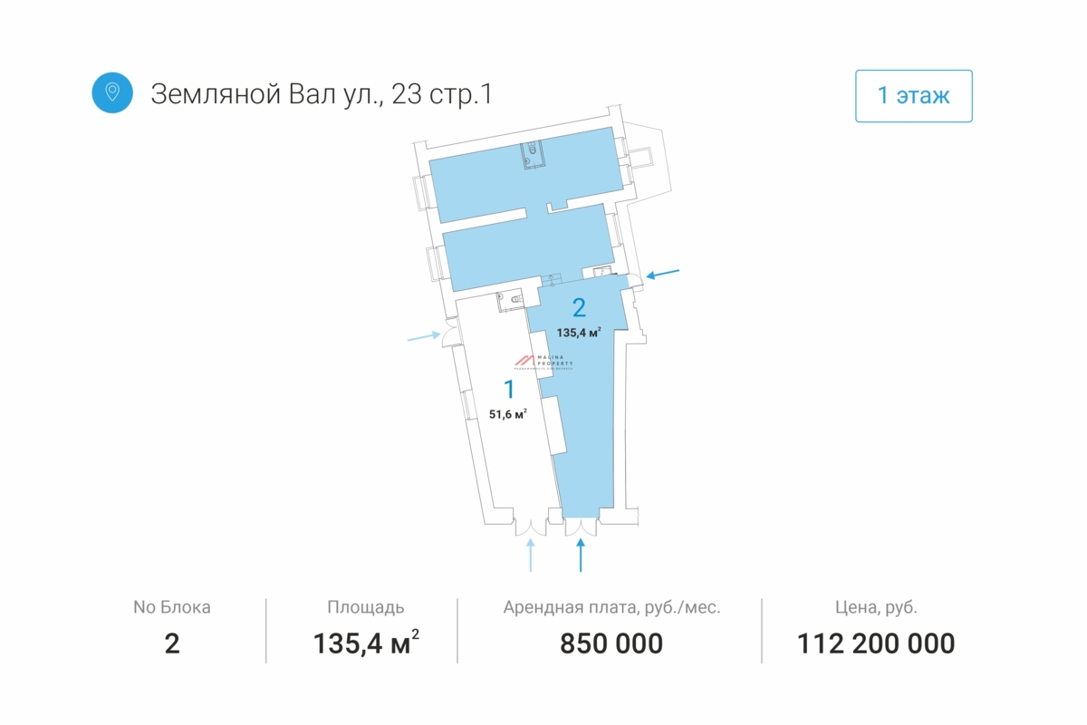 Продажа торгового помещения у метро Курская
