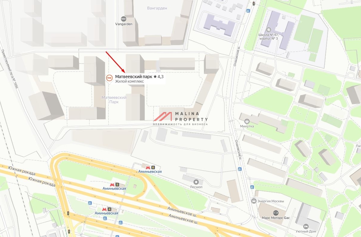 Продажа торгового помещения в жилом комплексе "Матвеевский парк"