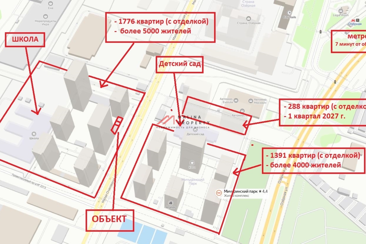 Аренда помещения под пекарню в ЖК Мичуринский парк