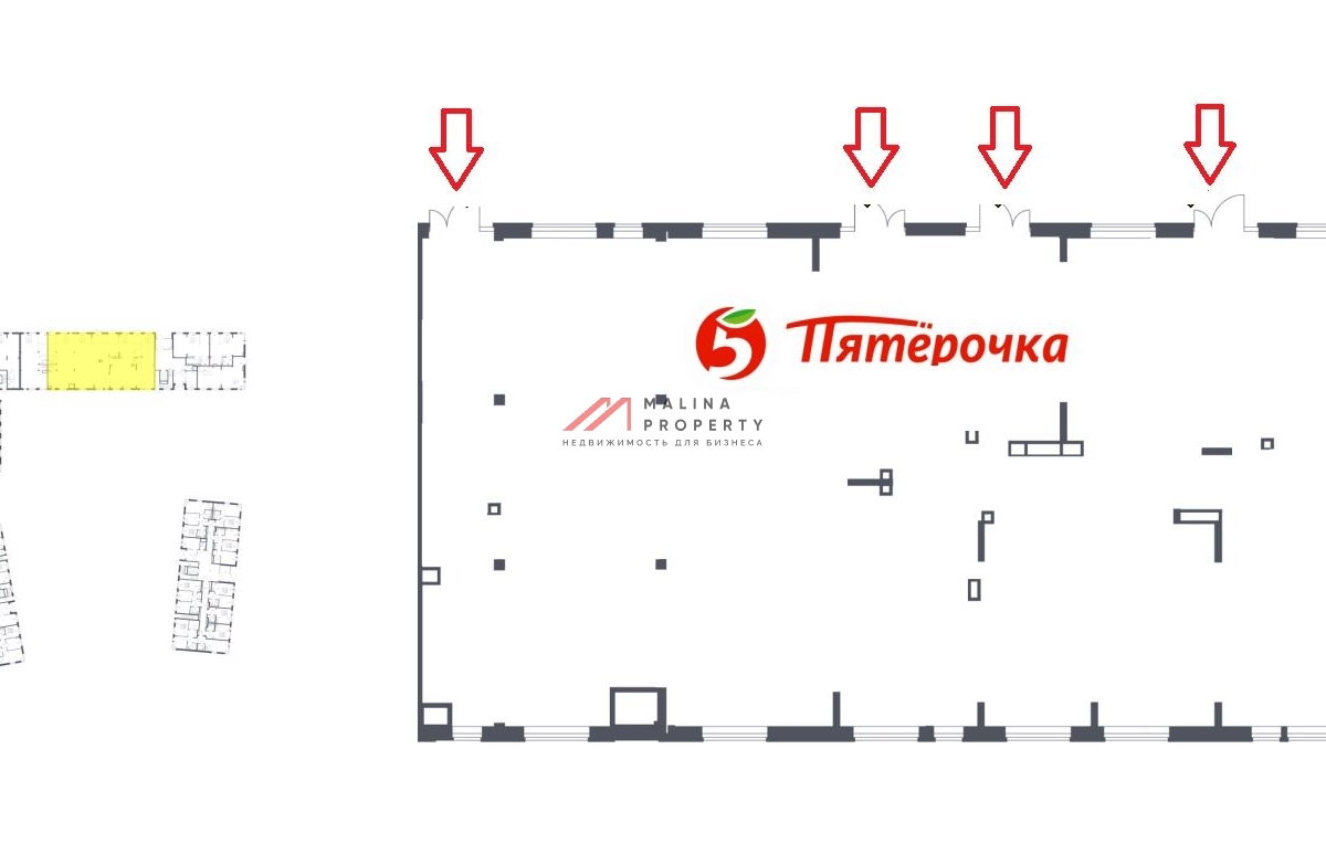 Продажа помещения с магазином Пятерочка в ЖК "Квартал Западный"