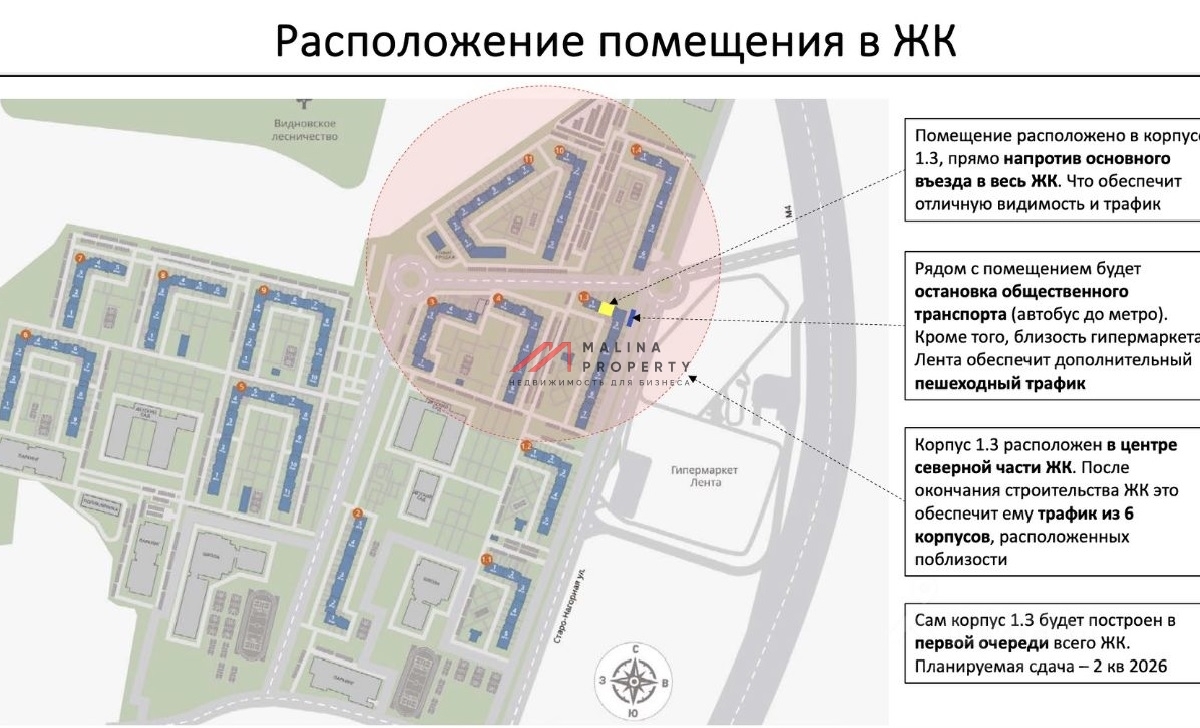 Продажа помещения в жилом комплексе 1-ый Южный