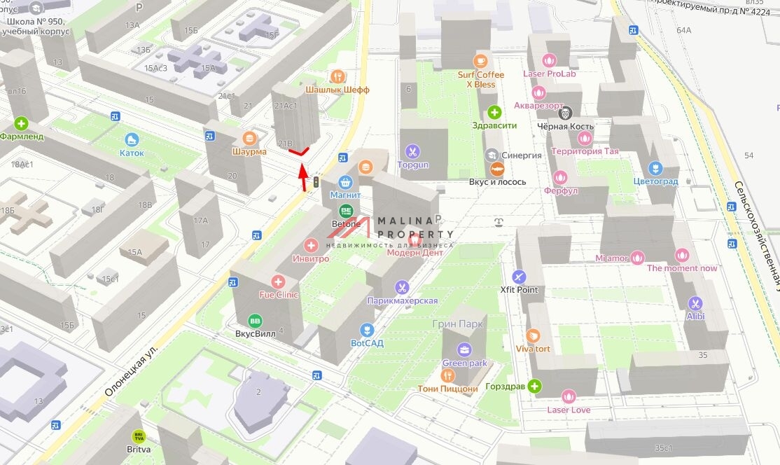 Аренда углового помещения в новом жилом доме