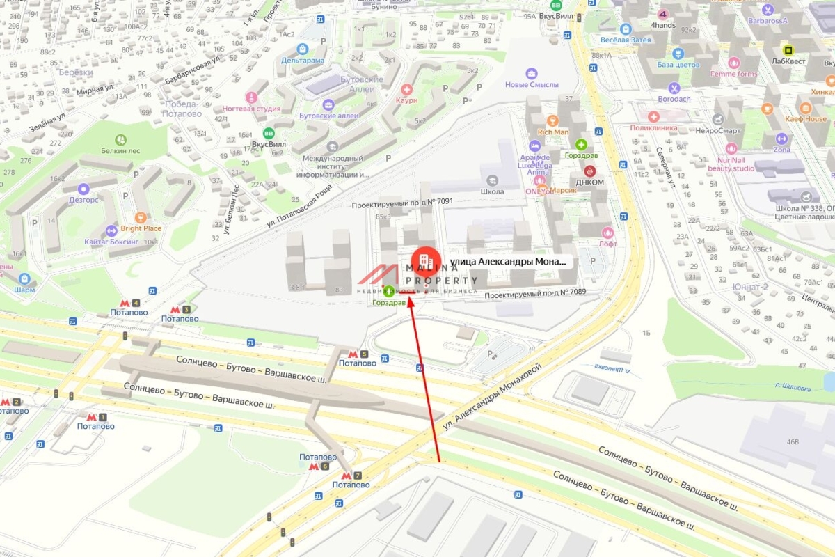 Аренда торгового помещения в ЖК "Бунинские Луга" 