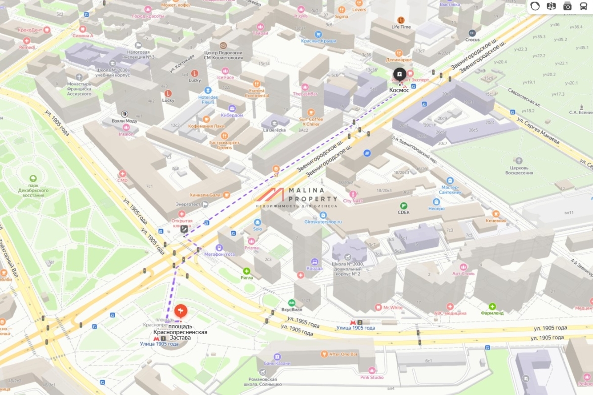 Продажа торгового помещения у метро Улица 1905 года
